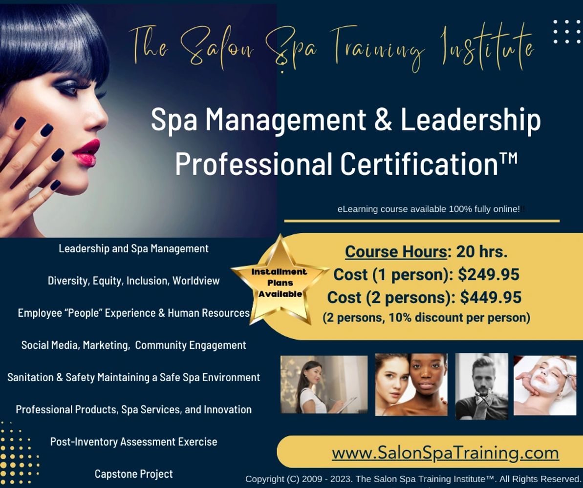 The Salon Spa Training Institute TDLR Continuing Education, Online